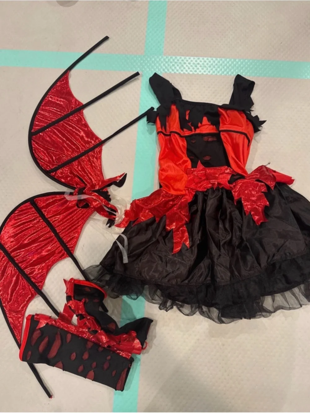 Red & Black Devil Wings Costume for Kids horns and tail not included